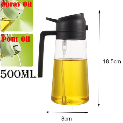 2-in-1 500ml Plastic Spray Oil Dispenser