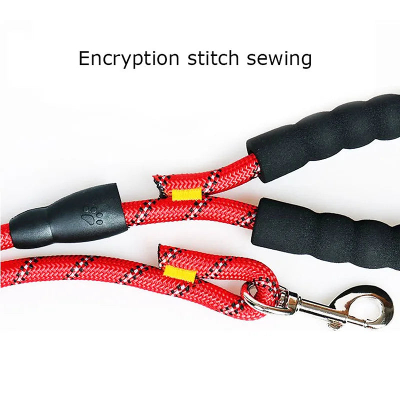 Reflective Dog Leash with Comfortable Padded Handle – Double Heavy-Duty Traction Rope for Strong Dogs