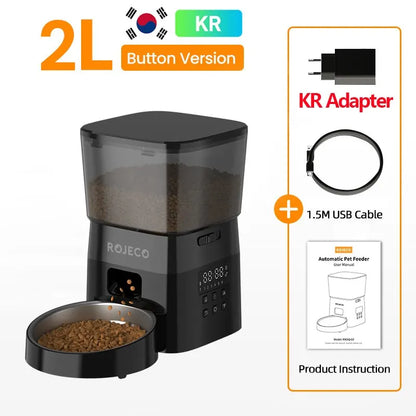 ROJECO Automatic Pet Feeder – Button Control Version