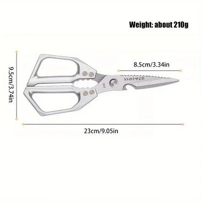 Multifunctional Kitchen Scissors – Heavy-Duty Poultry Shears with Fish Scale Scraper, Bottle Opener & Nut Cracker