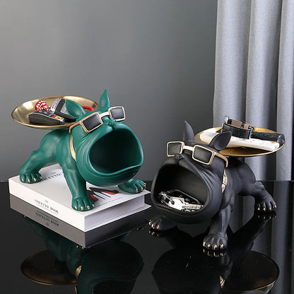 Bulldog Figurine Storage Box – Resin Dog Statue for Home Decor, Art Display & Functional Storage
