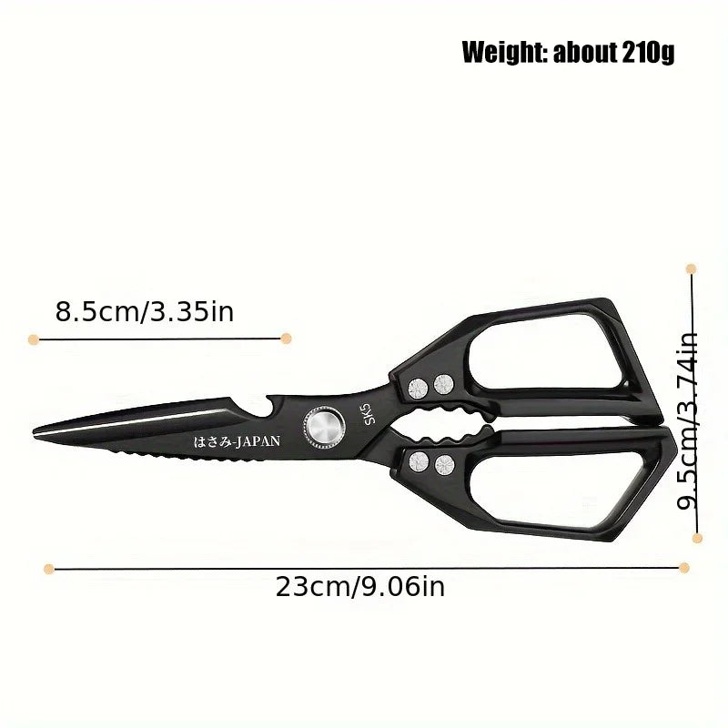 Multifunctional Kitchen Scissors – Heavy-Duty Poultry Shears with Fish Scale Scraper, Bottle Opener & Nut Cracker