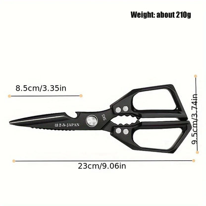 Multifunctional Kitchen Scissors – Heavy-Duty Poultry Shears with Fish Scale Scraper, Bottle Opener & Nut Cracker