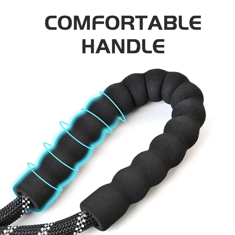 Reflective Dog Leash with Comfortable Padded Handle – Double Heavy-Duty Traction Rope for Strong Dogs