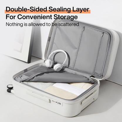 Mixi Carry-On Luggage M9290 – Hard Shell Spinner Suitcase with Built-In Cup & Phone Holder