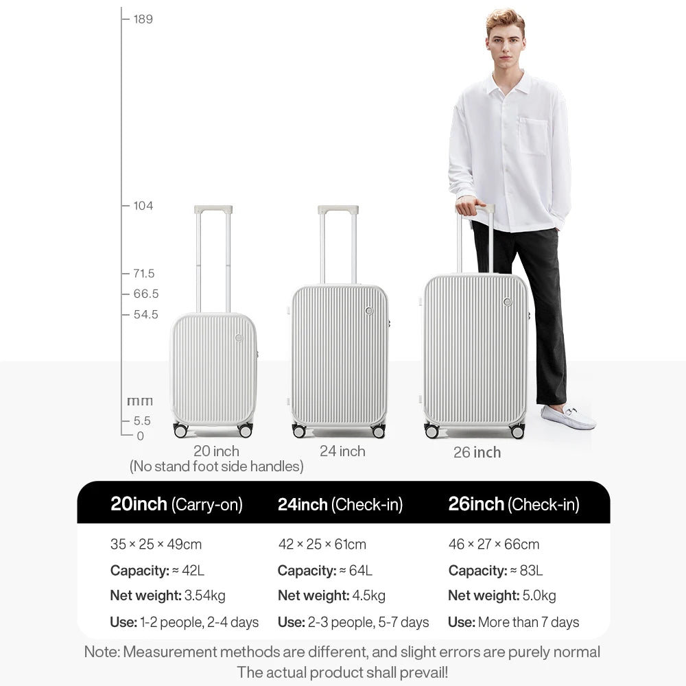 Mixi Carry-On Luggage M9290 – Hard Shell Spinner Suitcase with Built-In Cup & Phone Holder