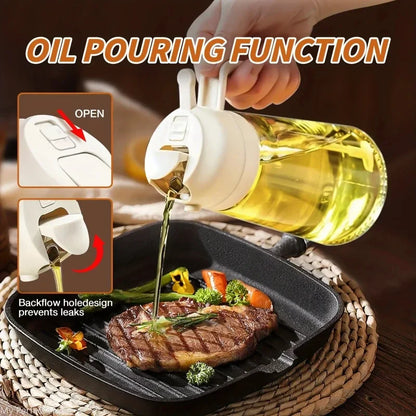 2-in-1 500ml Plastic Spray Oil Dispenser