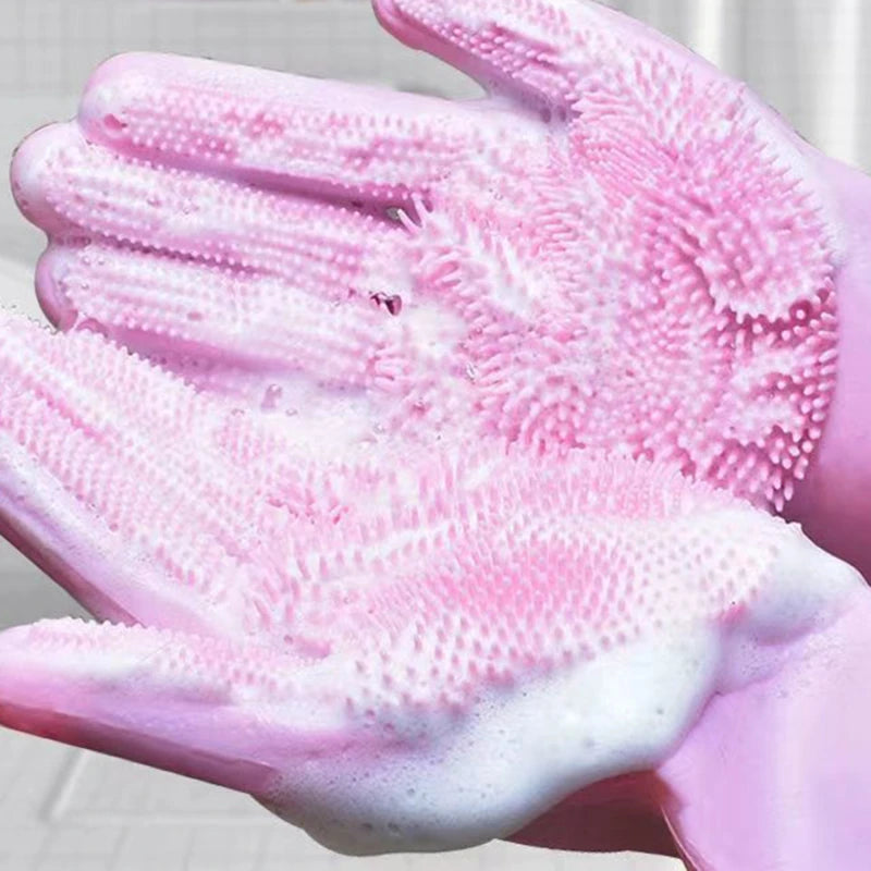 🐾 Silicone Pet Grooming & Bathing Gloves – Gentle Massaging Hair Removal for Dogs & Cats - SKYNIX