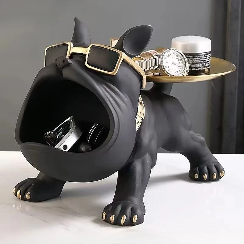 Bulldog Figurine Storage Box – Resin Dog Statue for Home Decor, Art Display & Functional Storage