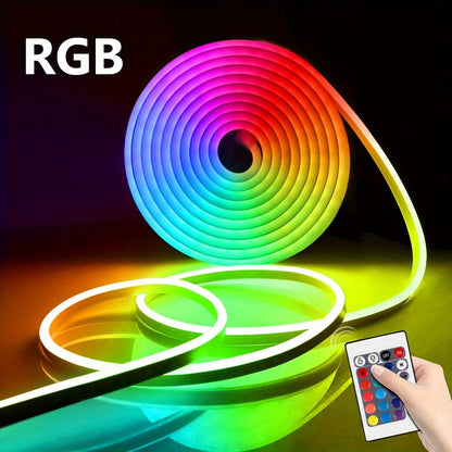 5V LED Neon Strip Lights – USB Powered, Music Sync, Waterproof Indoor Outdoor Flexible Lighting