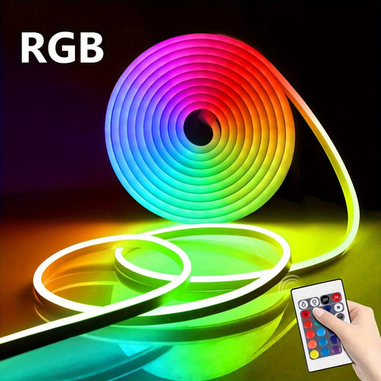5V LED Neon Strip Lights – USB Powered, Music Sync, Waterproof Indoor Outdoor Flexible Lighting