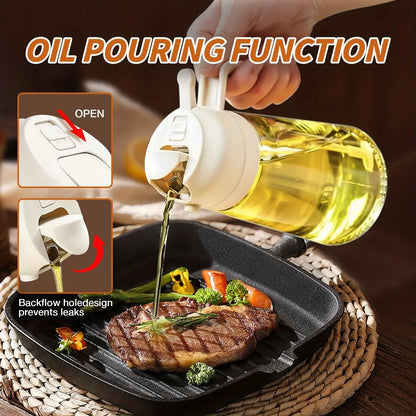 2-in-1 500ml Plastic Spray Oil Dispenser