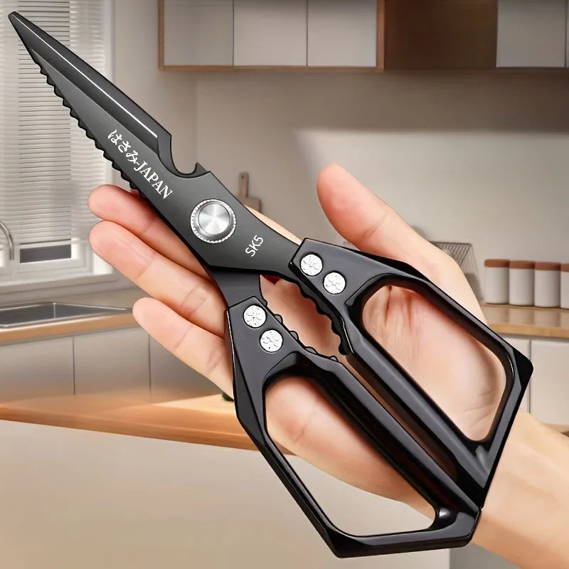 Multifunctional Kitchen Scissors – Heavy-Duty Poultry Shears with Fish Scale Scraper, Bottle Opener & Nut Cracker