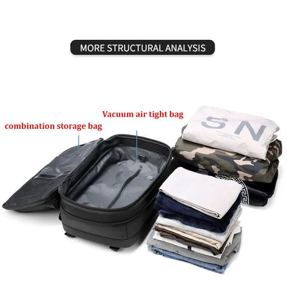 men's travel laptop backpack– 17" Business Bag with Compression, Expandable & Water-Resistant Design SKYNIX
