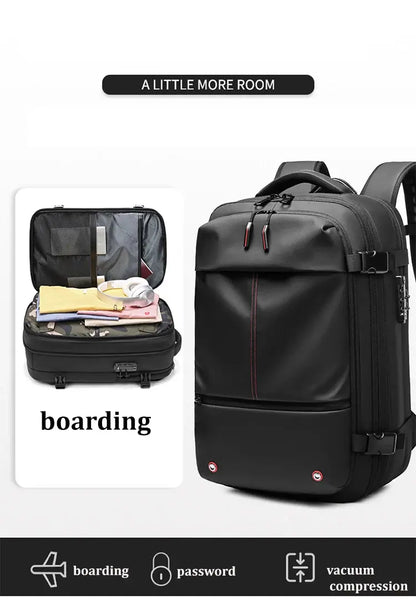 men's travel laptop backpack– 17" Business Bag with Compression, Expandable & Water-Resistant Design SKYNIX