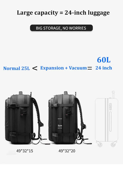 men's travel laptop backpack– 17" Business Bag with Compression, Expandable & Water-Resistant Design SKYNIX