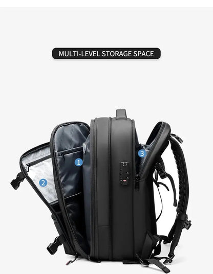 men's travel laptop backpack– 17" Business Bag with Compression, Expandable & Water-Resistant Design SKYNIX