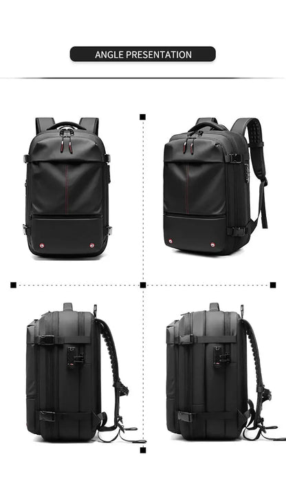 men's travel laptop backpack– 17" Business Bag with Compression, Expandable & Water-Resistant Design SKYNIX